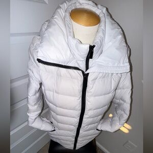 DKNY Women's Light Gray Puffer Jacket M